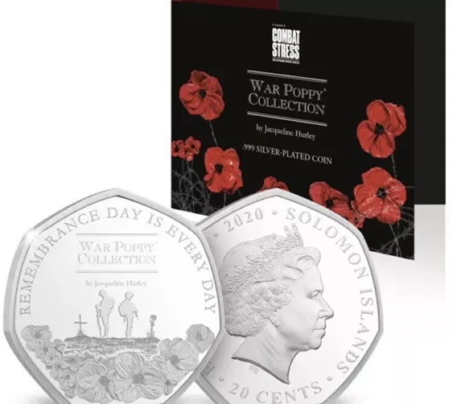 2020 War Poppy Collection 50p .999 Silver Plated Coin