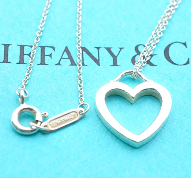 Tiffany & Co. Heart Necklace Sterling Silver925 2.7g Used Authentic 4086