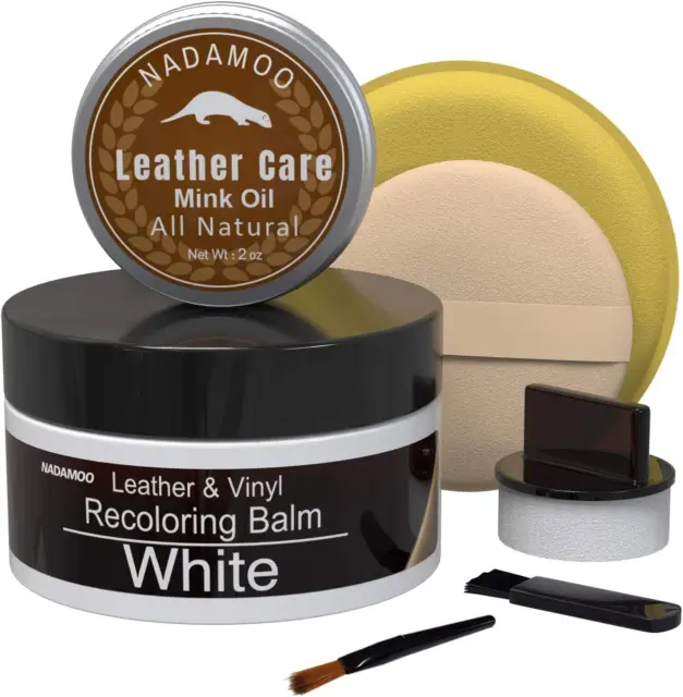 Leather Recoloring Balm - Mink Oil, Leather Repair Kit for