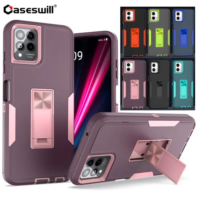 For T-Mobile Revvl 6X 6 Pro 5G Shockproof Armor Stand Case + Screen Protector