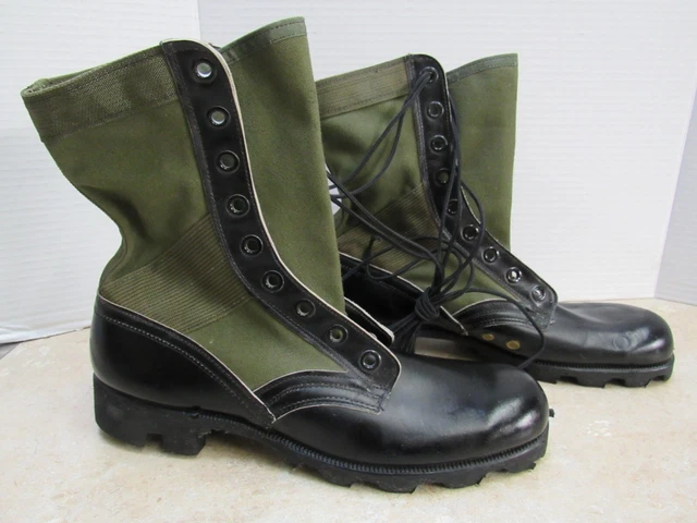 Bottes Combat Cuir US Military Vietnam Era - Taille 11 E - Vintage Années 70 - Neuf Sans Emballage