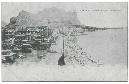 CARTOLINA DI PALERMO ,MONTE PELLEGRINO VISTO DAL MOLO non viaggiata