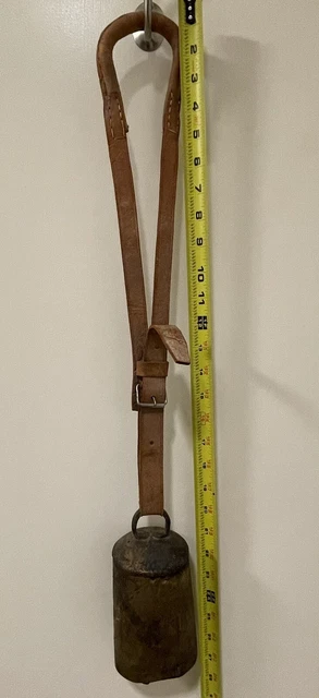 Cow Livestock Bell With Leather Strap And Clapper. Handmade
