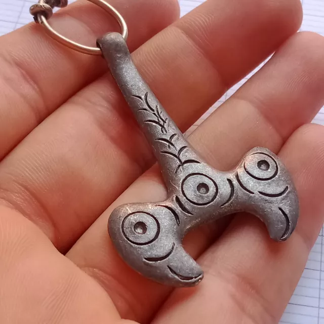 Very Old Rare Extremely Ancient Antique Silver Viking Amulet Hammer Amazing