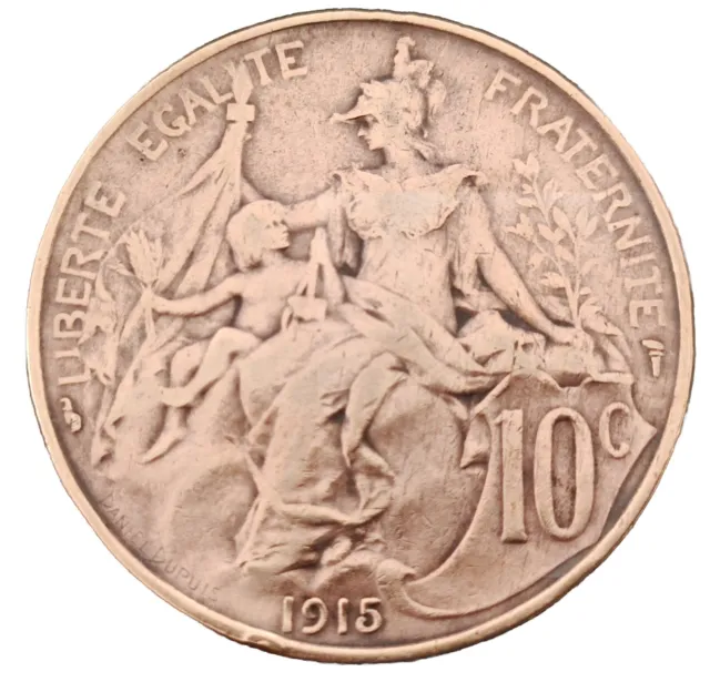 Frankreich Republique 10 Centimes Bronze 1915 Top coin Art. 003-067