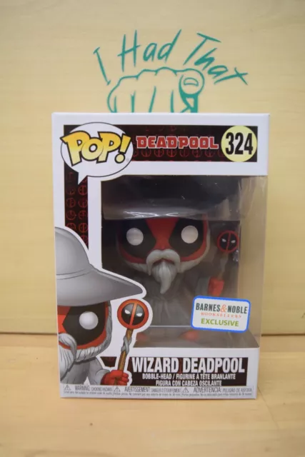 Funko Pop! Marvel Wizard Deadpool  #324 W/ Soft Protector 2018 Barnes & Noble