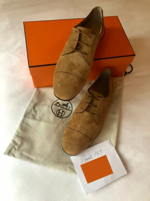 Hermès Men's Suede Derby Shoes, Brand New in Original Box. Size 41. RRP £670.