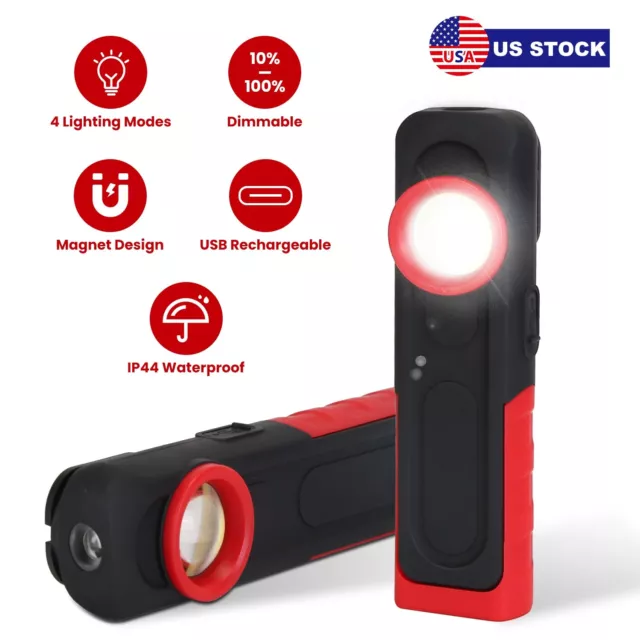 LED Work Light Pocket Light Magnetic Flat EDC Flashlight Portable Flashlight US