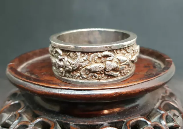 Antique 1880'S Indian Solid Silver Child Bangle Asian / D086