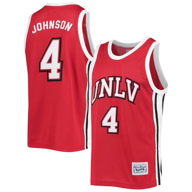 Men's Original Retro Brand Larry Johnson Red UNLV Rebels Commemorative Classic