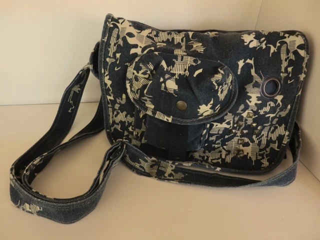 Sac Besace Katana En Toile Lavable Noir - Nombreux Rangements, Occasion TBE