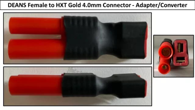 Deans Female to HXT 4mm Gold Adapter Converter Connector lipo Adaptor Battery 2