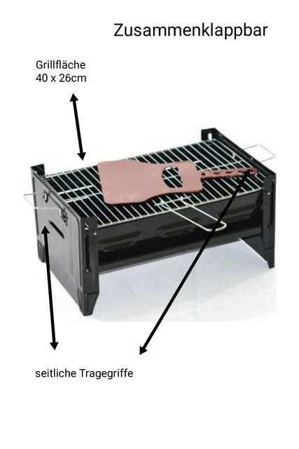 Grill Holzkohlegrill Camping BBQ MiniGrill Faltbar mobiler Klappgrill Tischgrill 2