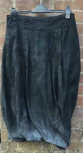 ELEMENTE CLEMENTE Black/Grey Graduated Textured Balloon Skirt Size 3 UK12-14