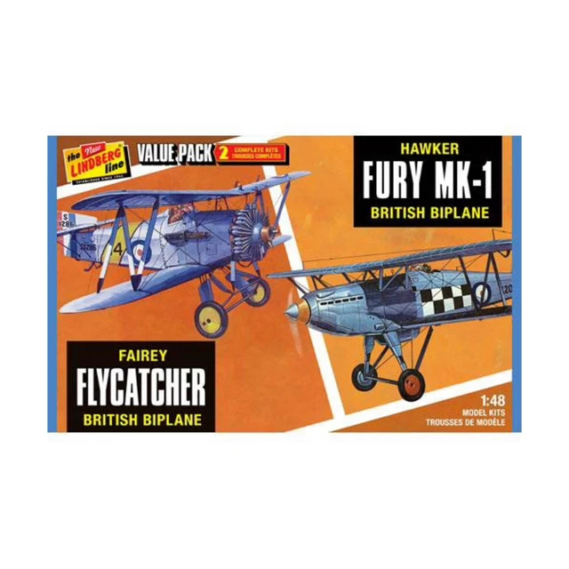 Round 2 Mo Model 1/48  Fairey Flycatcher/Hawker Fury MK-1 Biplane Value Pac SW