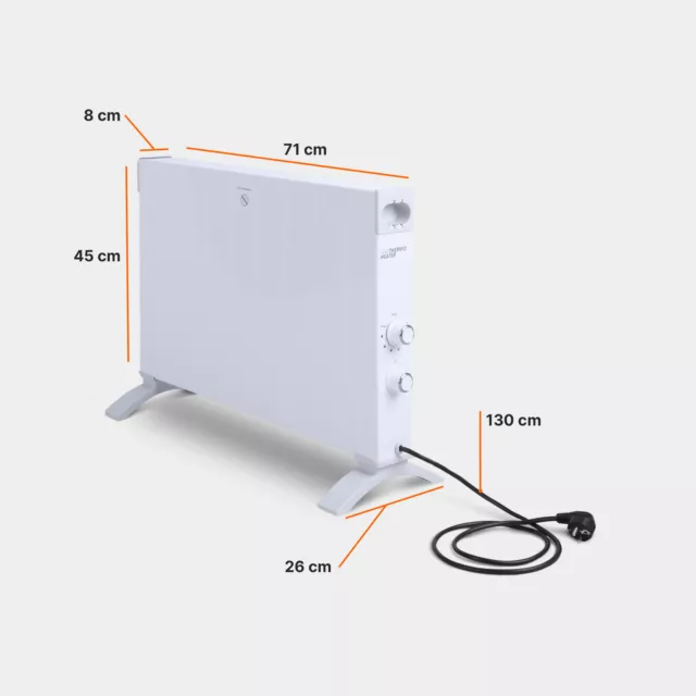 Elektroheizung Konvektor 2500W Heizung Heizgerät Heizkörper mobil Heizstrahler 2