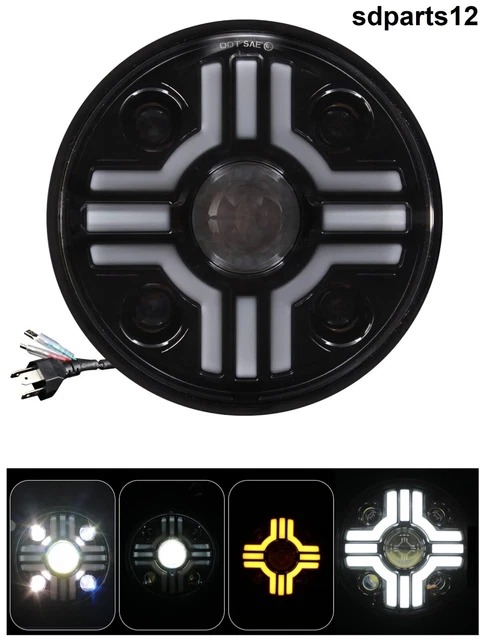 Lampe de phare à visière rétro pour moto - Auto