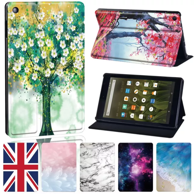 Colorful PU Leather Stand Cover Case For Amazon Fire 7/HD 8/8 Plus/HD 10/10 Plus