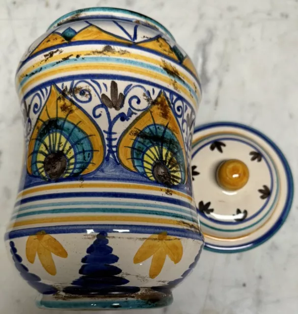 Barattolo porta caffè in Ceramica di Caltagirone dipinta a mano