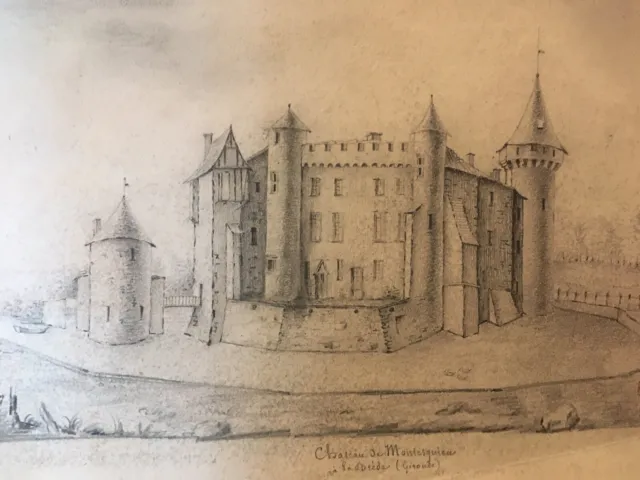 Dibujo Mina Dirigir Papel Castillo Desde Brede Montesquieu 1836