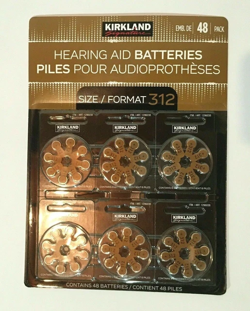 KIRKLAND SIGNATURE HEARING Aid Batteries Size/Format 31248 PackBrand