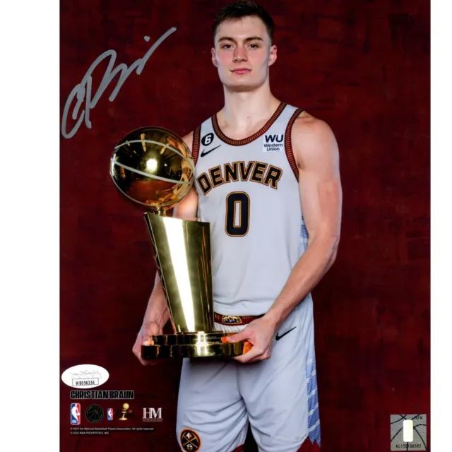 Christian Braun Autographed/Signed Denver Nuggets 8x10 Photo JSA 42400