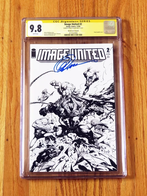 IMAGE UNITED #2 SKETCH COVER VARIANT CGC SS 9.8 NM/M WP 2009 signed Greg Capullo