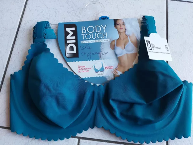 Soutien Gorge Dim Neuf Modele Body Touch Taille 90D Couleur Bleu Organique