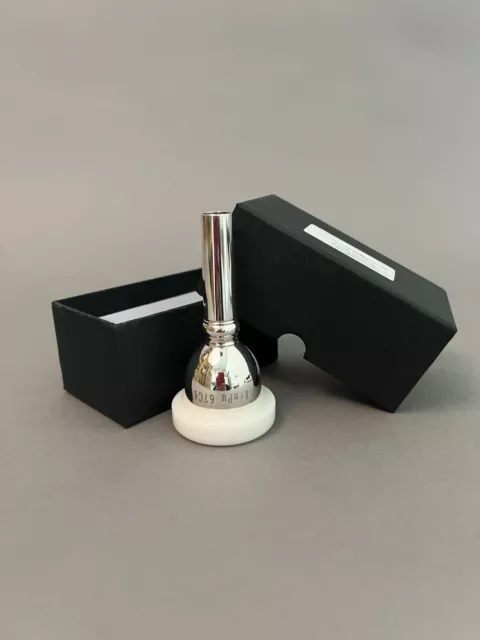 New XinPu Tuba Mouthpiece with Acrylic Rim Standard 67C4 Size Silver Plated