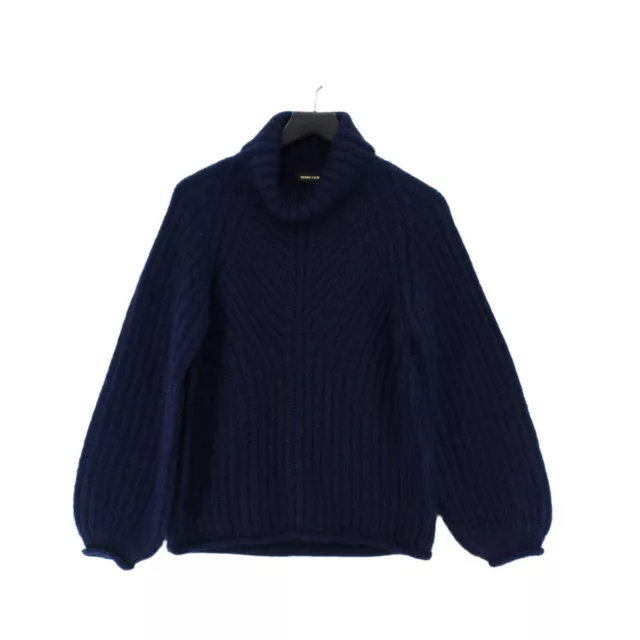 Stine Goya Women's Jumper S Blue Acrylic with Mohair Roll Neck Pullover