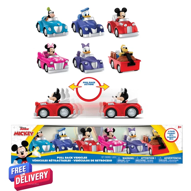 DISNEY MINNIE, MICKEY Mouse, Donald Duck Pull Back Racer Cars Age 3
