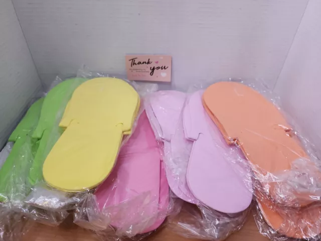 Zapatillas de espuma desechables para pedicura spa 7 pares 5 colores surtidos (T59)