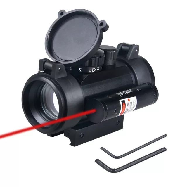 Tactical Reflex Green / Red Dot Sight Scope & Light Beam Combo w 20mm Rail Mount