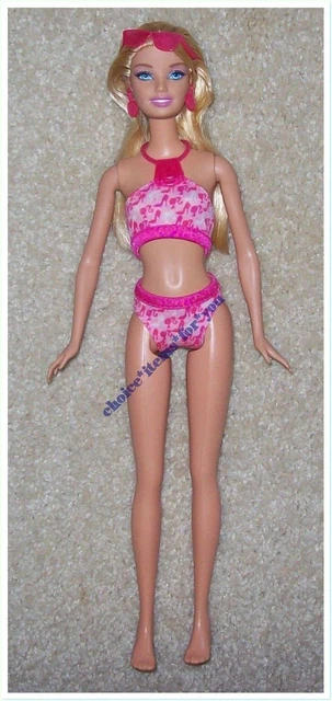 Barbie Doll Mattel #T7184 2010 Bath Play Fun : Bikini : Beach Feet : Sunglasses