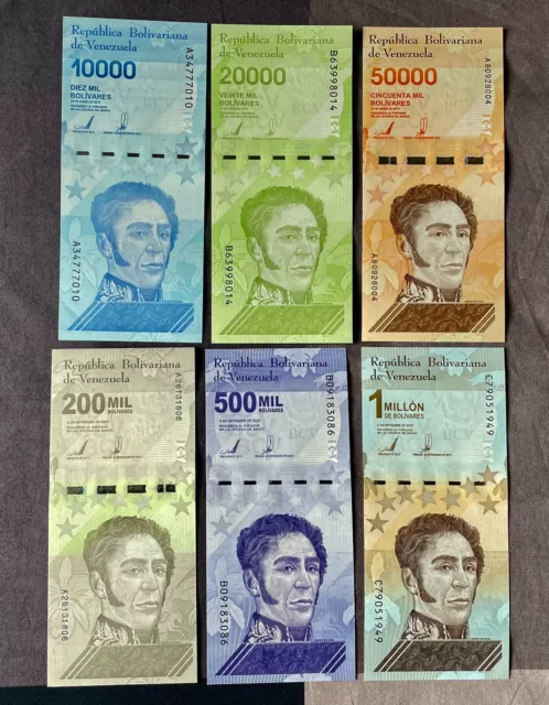 8 billets Répública Bolivariana de Venezuela - Série complète éditée en 2019