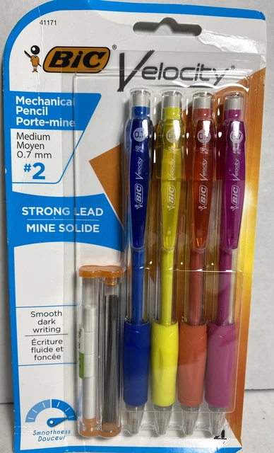 Bic Velocity Mechanical Pencil #2 Strong Lead 4 Pack New R1