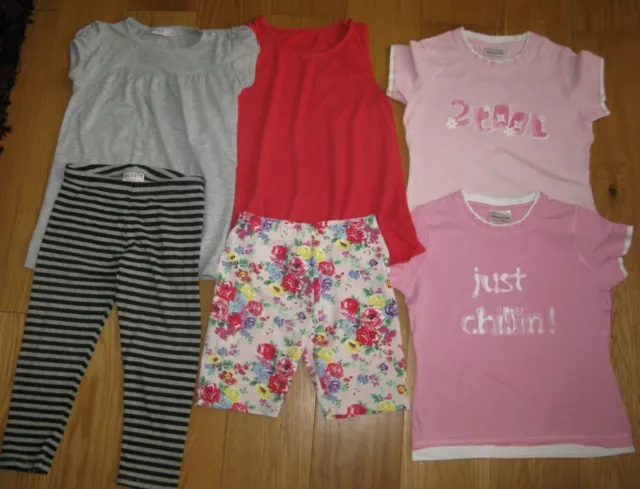 6 Items- Next Tops & Leggings, George Shorts & Top, Miss Evie Top 8-9-10 Yrs