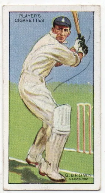 ORIGINAL PLAYERS CIGARETTE CARD CRICKETERS 1930 No. 5 G.BROWN HAMPSHIRE