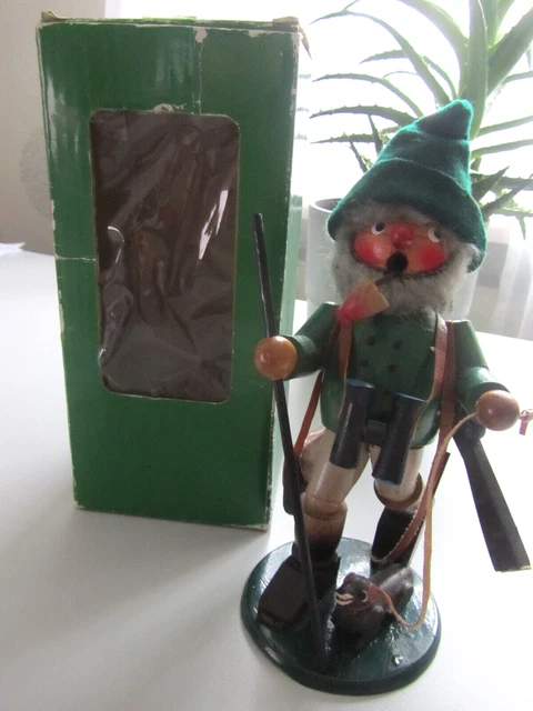 Alt Räuchermännchen Jäger mit Hund Gewehr Fernglas Heinrich C. Preis Räuchermann