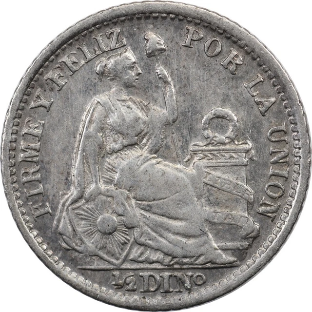 Peru - 1/2 Dinero - 1914 FG - Silver