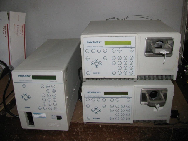 Lot of 2 Rainin Varian Dynamax SD-300 Solvent Pump & 1 Absorbance Detector UV-1
