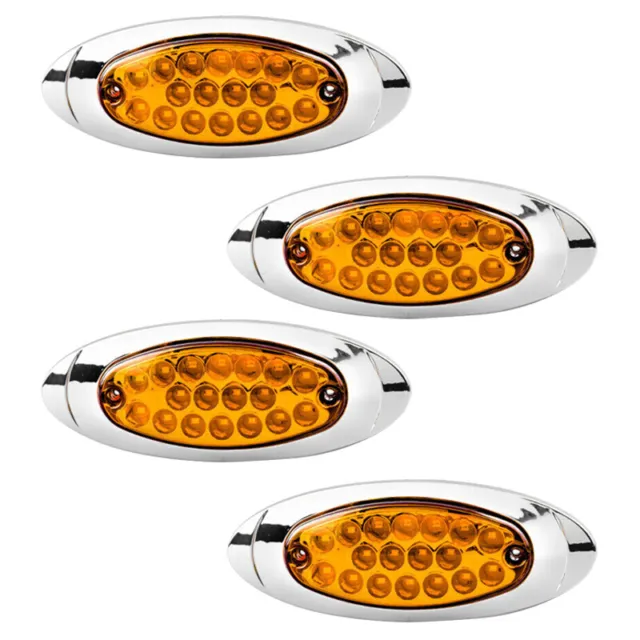 4Pc Amber Clearance Trailer Car Truck RV LED Turn Signal Side Marker Light DRL.