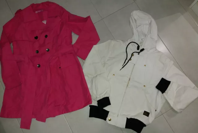 Lotto Trench giacca bambina parka giubbino Terranova anni 10/11 richlu bianco