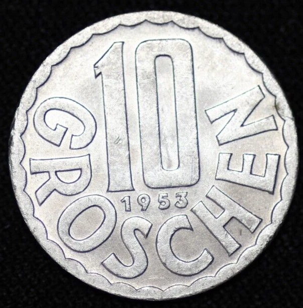 AUSTRIA ~ 1952 ~ 10 Groschen ~ Quality World Coin ☘️ W-#166 ☘️