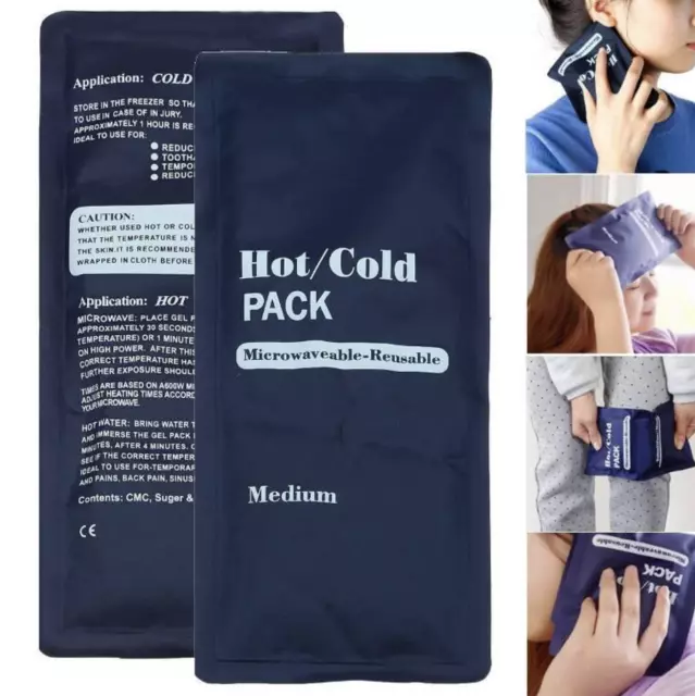 2x HOT COLD HEAT COOL GEL PAD Microwave/Freezer Pack Sport Muscle Injury/Pain