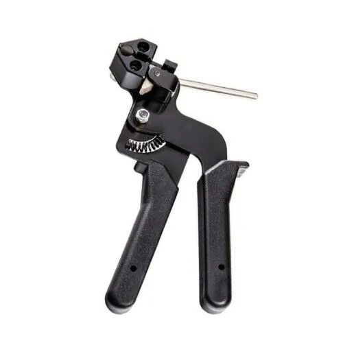 Stainless Steel Crimper Tensioner Cutter Tool Metal Cable Tie Fasten Gun Pliers