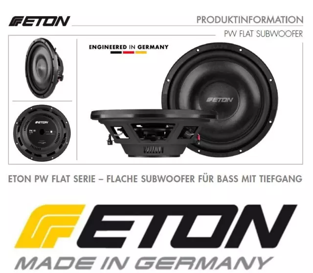 Eton PW10FLAT 25 CM Flachsubwoofer Châssis 2 x 2 Ohm, 10 Pouces Caisson 600 Watt