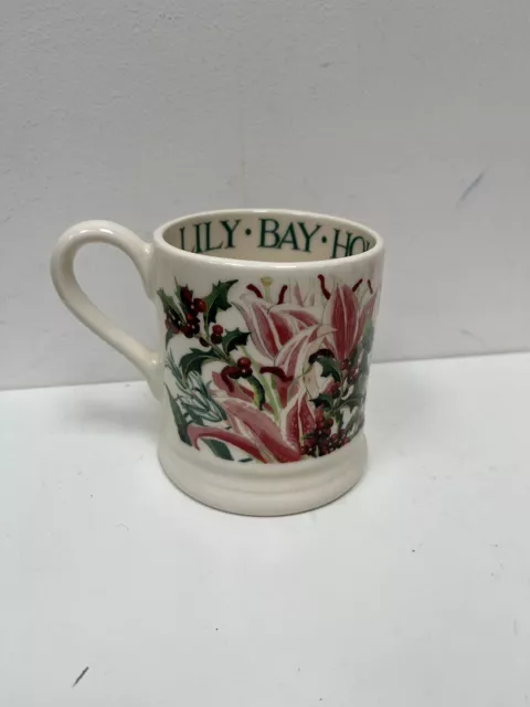 EMMA BRIDGEWATER 'Flowers' Lily Bay Holly Rosemary Half Pint Mug Cup NEW