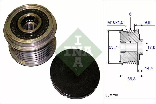 INA (535 0203 10) Freilauf Lichtmaschine, Generator für BMW OPEL SAAB