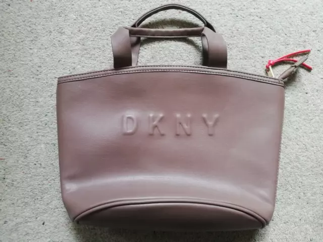 DKNY KARY SM Shop Tote Dark Brown Faux Leather Nwt 75.00 PicClick UK